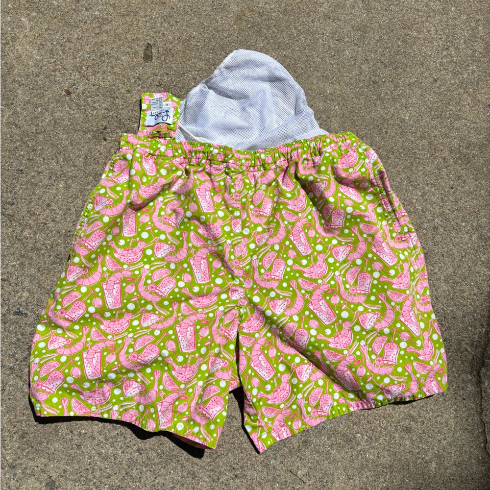 LILLY PULITZER Men’s Shrimp Preppy Pink Green Summer Beach Swim Trunks Size XL - Picture 2 of 8